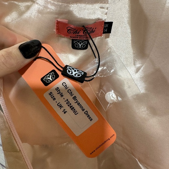 Chi Chi London Floral Embroidered Mesh Overlay Midi Dress in Nude size 10 NWT - Picture 6 of 9